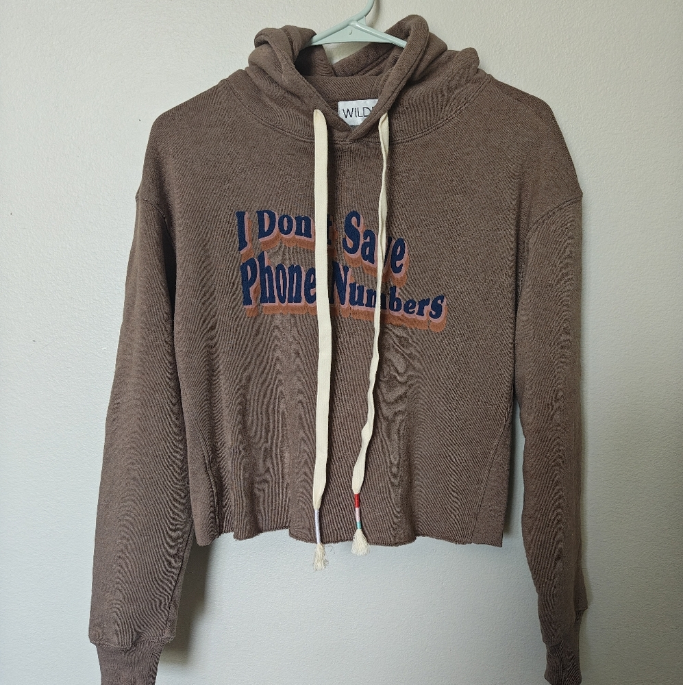 Wildfox Who Dis Harley Cropped Hoodie